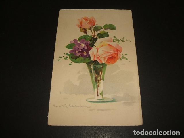 Postales: JARRON CON FLORES POSTAL ILUSTRADA - Foto 1