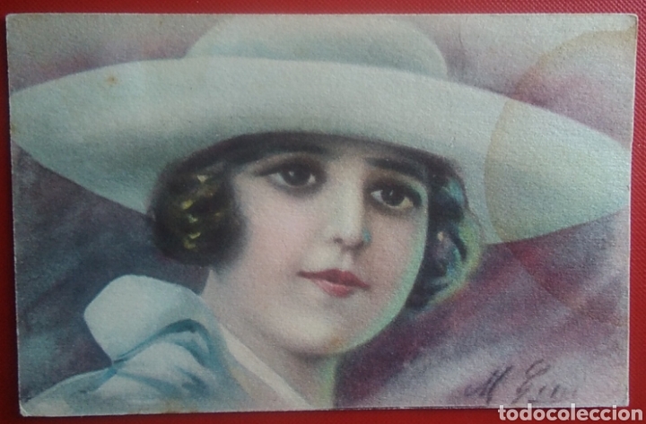 Postales: Postal Italia mujer con sombrero - Foto 1