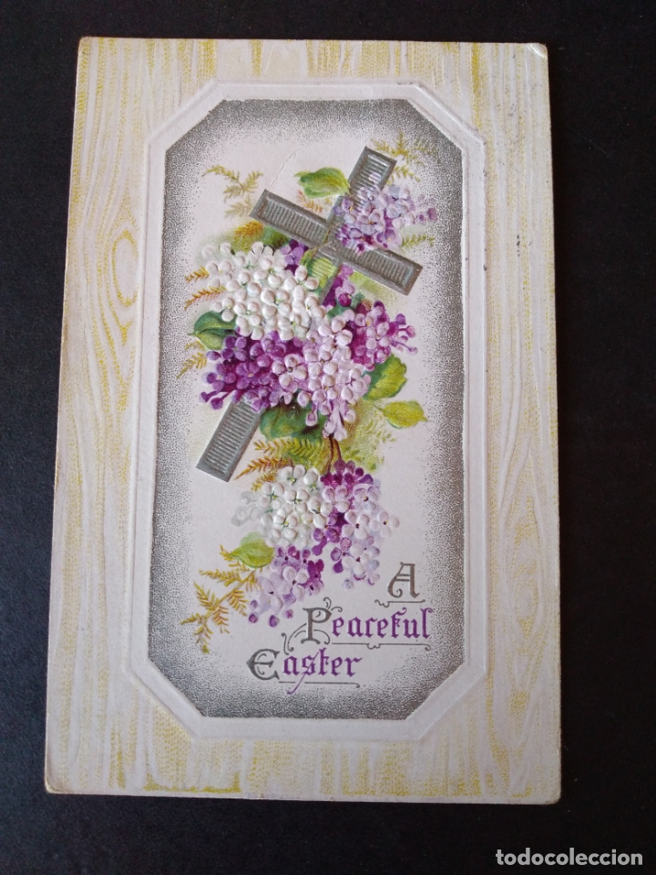 Postales: FLORES EN RELIEVE Y CRUZ POSTAL - Foto 1