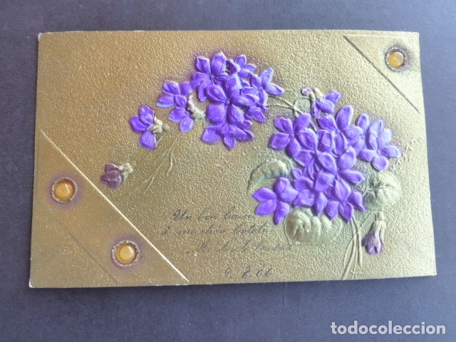 Postales: FLORES EN RELIEVE POSTAL - Foto 1