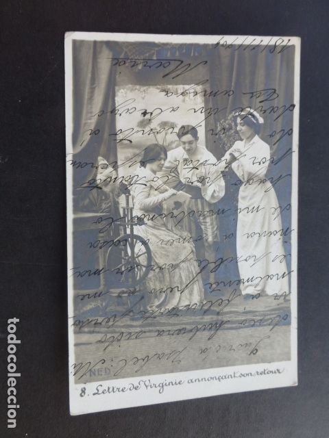 Postales: HILANDERA LEYENDO CARTA POSTAL - Foto 1