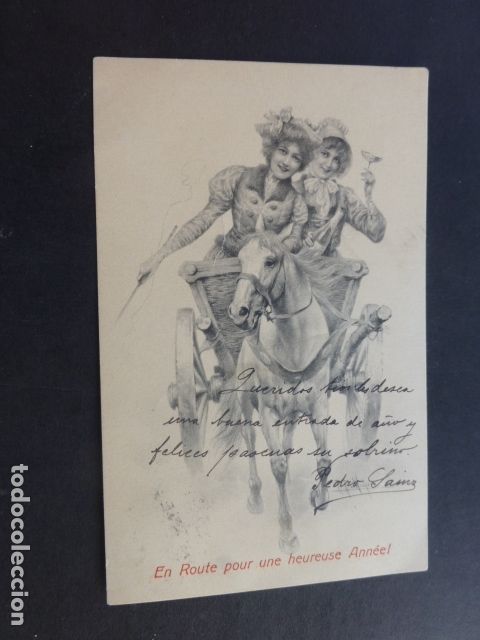 Postales: MUJERES EN CARRO POSTAL VIENNE - Foto 1