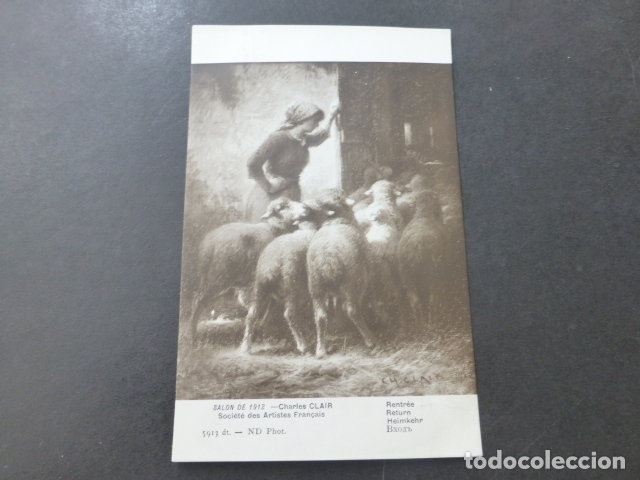 Postales: PASTORA CON REBA&Ntilde;O DE OVEJAS POSTAL - Foto 1