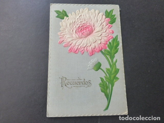 Postales: FLOR EN RELIEVE Y RECUERDOS POSTAL - Foto 1