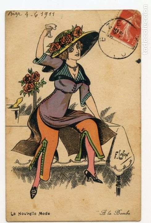 Postales: TARJETA POSTAL de Moda Escrita y circulada (1911) - Foto 1