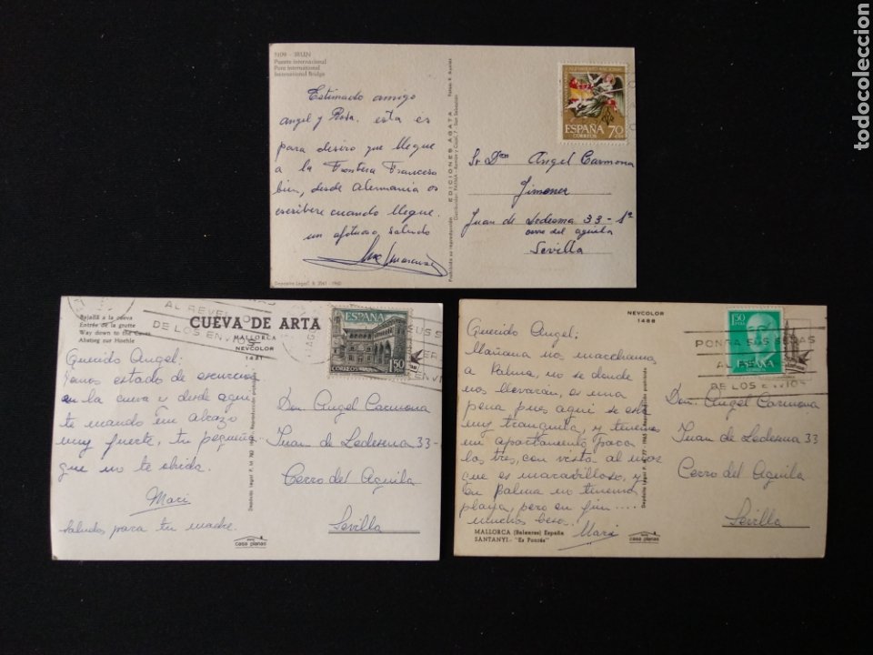 Postales: Lote 3 tarjetas postales de Mallorca e Irún años 60 - Foto 2 - 182159757