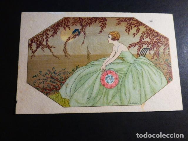 Postales: MUJER ELEGANTE POSTAL ART DEC&Oacute; - Foto 1