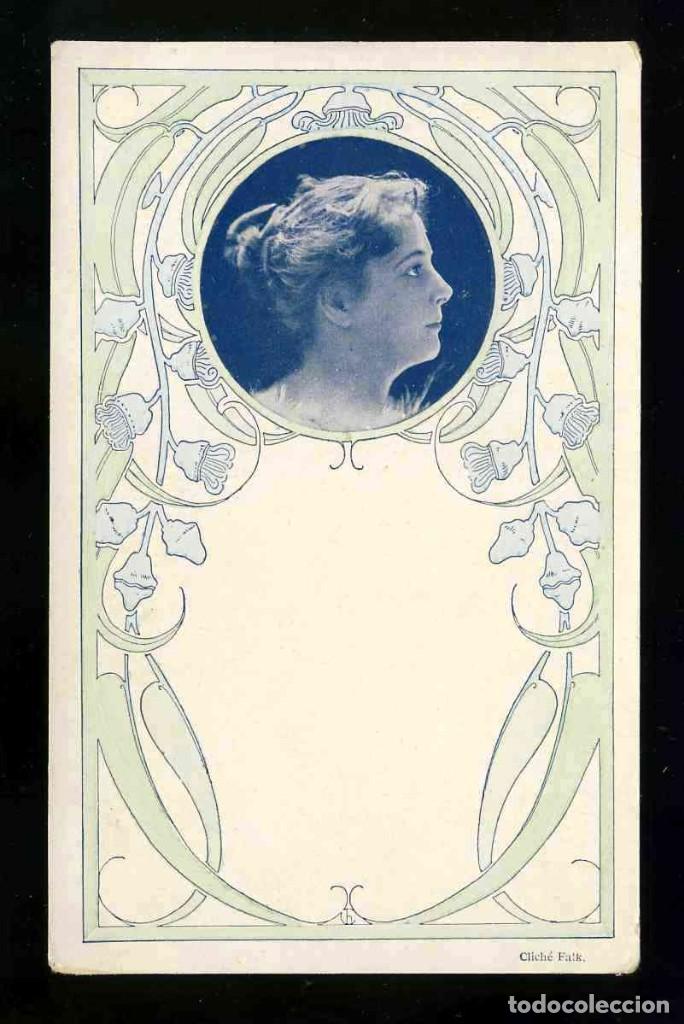 Postales: Postal ilustrada modernista: Mujer - Foto 1