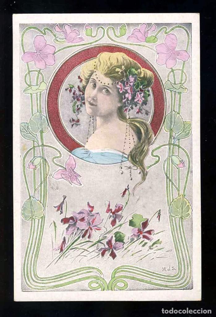 Postales: Postal modernista: Mujer - Foto 1