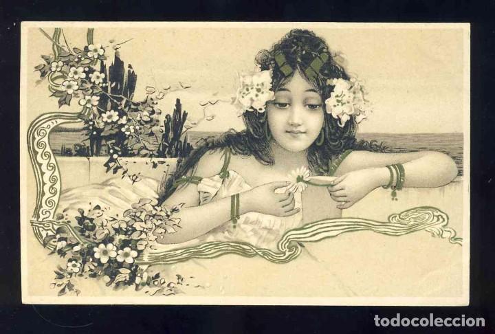 Postales: Postal modernista: Mujer joven - Foto 1