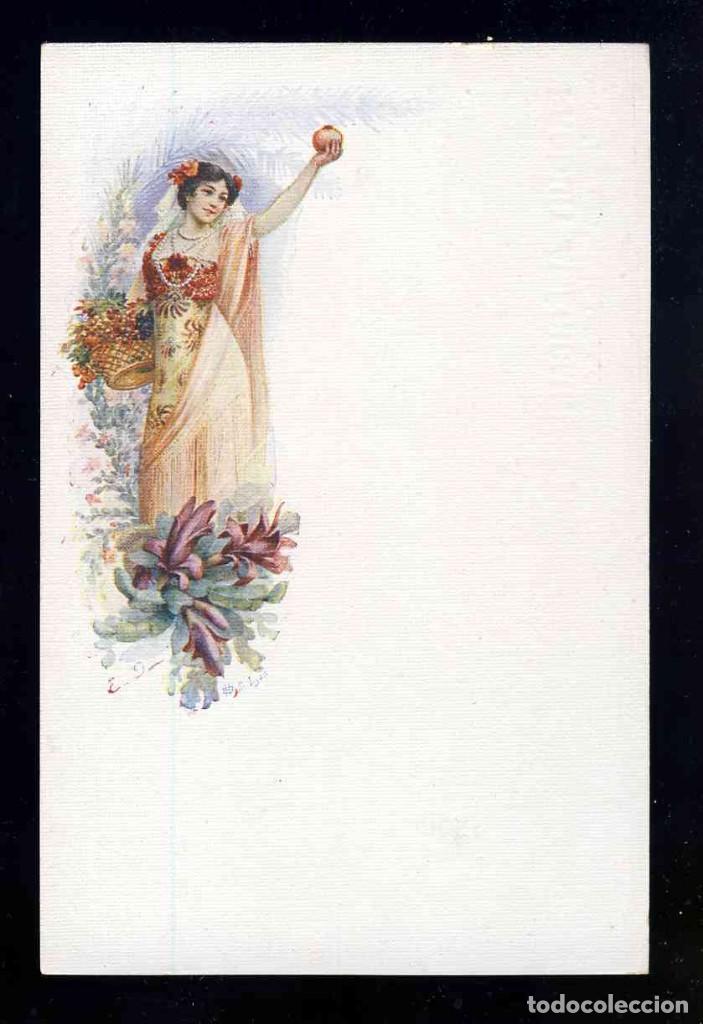 Postales: Postal ilustrada modernista: LA PECHE. Mujer - Foto 1