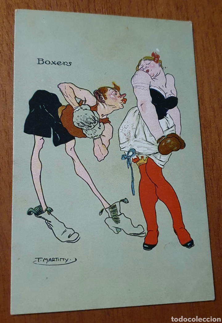 Postales: POSTAL BOXEO: BOXERS T.MARTINY. CIRCULADA EN 1927 - Foto 1
