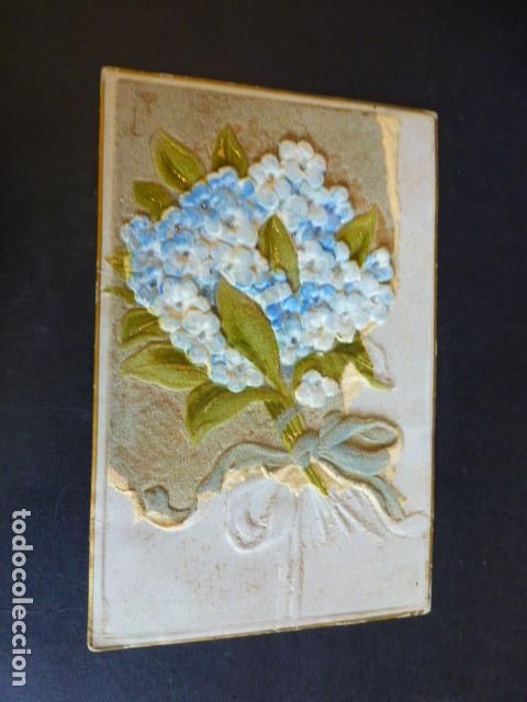 Postales: FLORES EN RELIEVE POSTAL - Foto 1