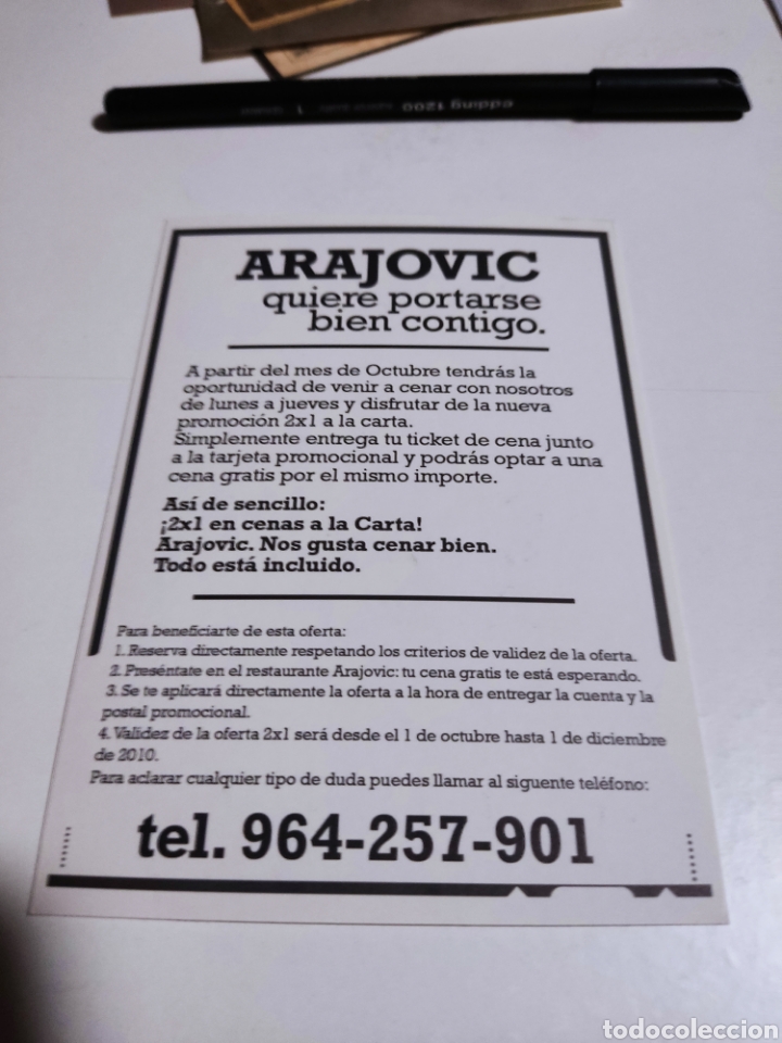 Postales: Postal arajovic comer Castell&oacute;n - Foto 2