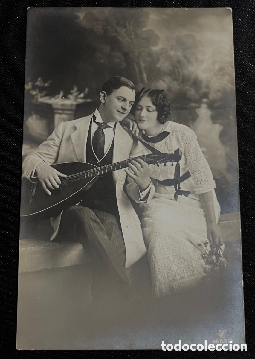 Postales: POSTAL: PAREJA CON GUITARRA - CIRCULADA - Foto 1