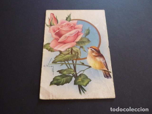 Postales: ROSA Y PAJARO VIVES ILUSTRADOR POSTAL - Foto 1