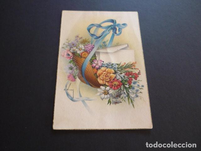 Postales: CESTA DE FLORES VIVES ILUSTRADOR POSTAL - Foto 1