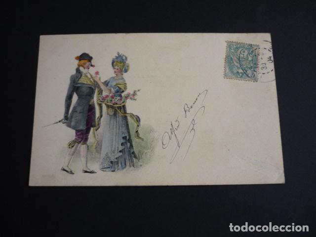 Postales: PAREJA ELEGANTE POSTAL ILUSTRADA - Foto 1