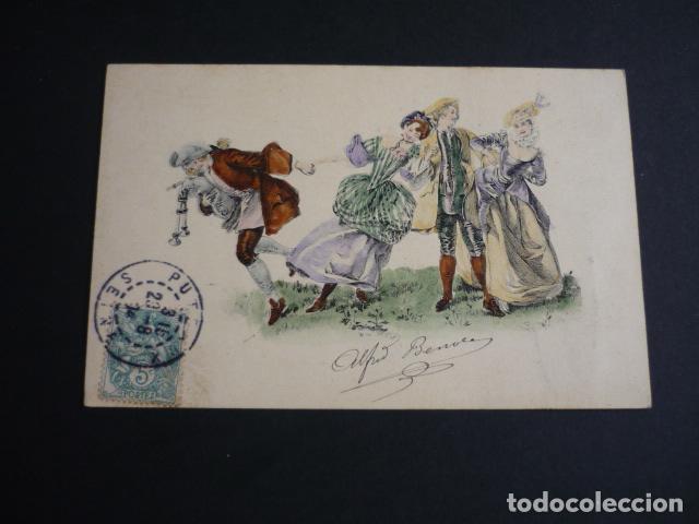 Postales: ESCENA ELEGANTE POSTAL ILUSTRADA - Foto 1