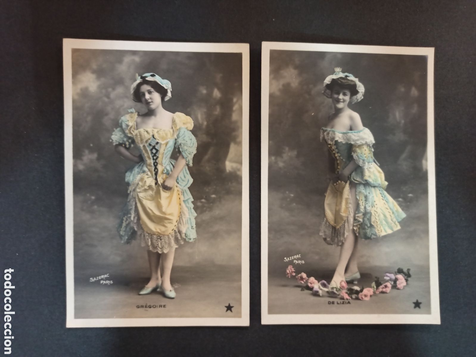 Postales: 4 postales antiguas. Cabaret. Francia. Sin circular. - Foto 2