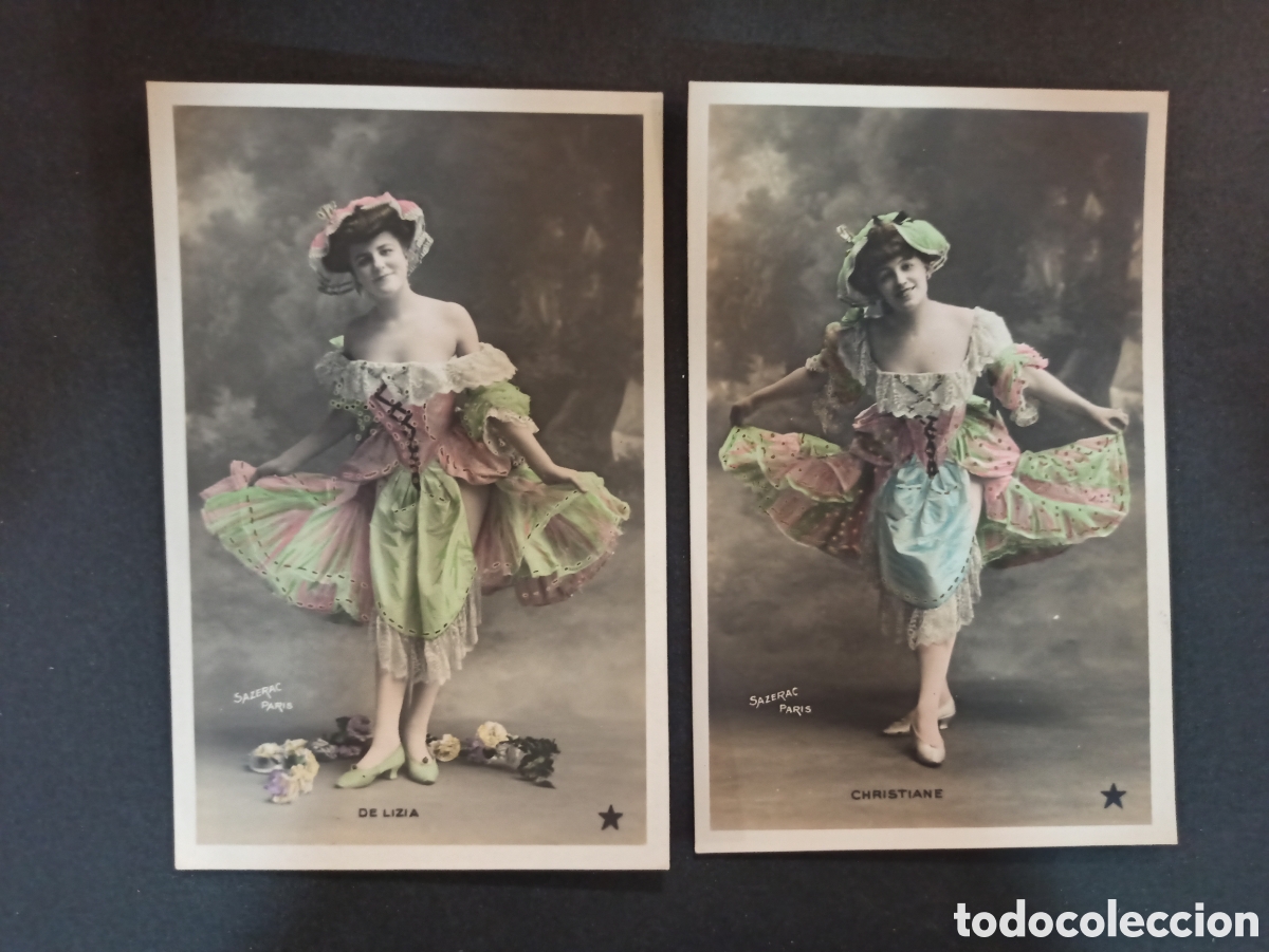 Postales: 4 postales antiguas. Cabaret. Francia. Sin circular. - Foto 4