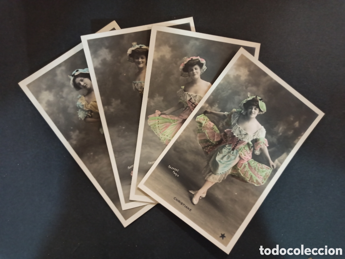 Postales: 4 postales antiguas. Cabaret. Francia. Sin circular. - Foto 1
