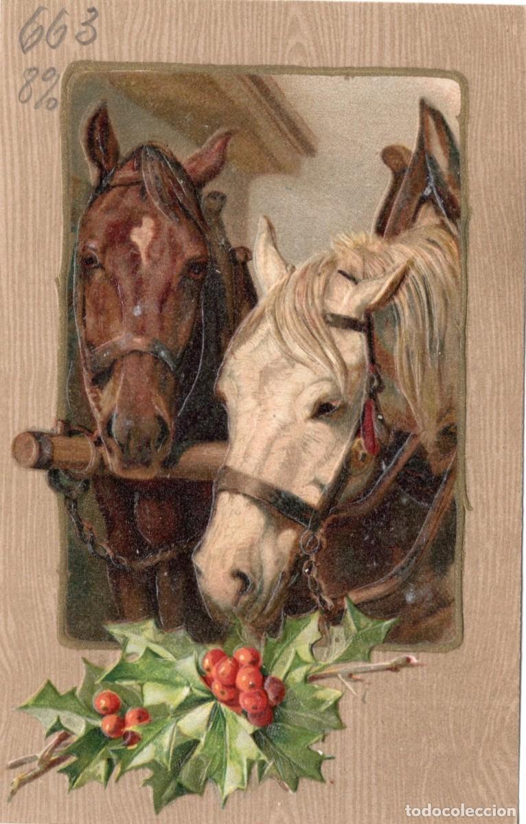 Postales: CABALLOS. POSTAL EN RELIEVE - Foto 1