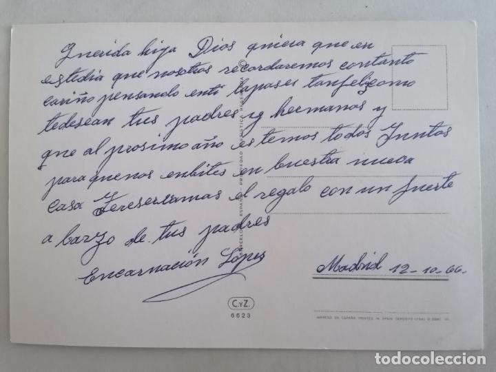 Postales: POSTAL FLORES, ESCRITA A&Ntilde;O 1966 - Foto 2