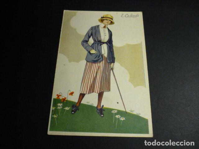 Postales: MUJER ELEGANTE POSTAL ART DECO COLOMBO ILUSTRADOR - Foto 1