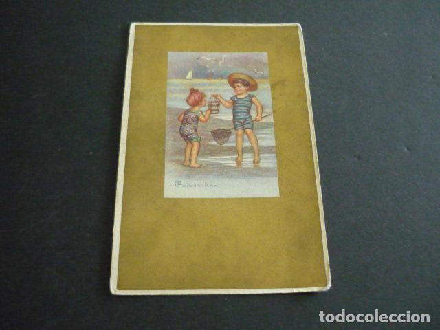 Postales: NI&Ntilde;OS EN LA PLAYA COLOMBO ILUSTRADOR POSTAL - Foto 1