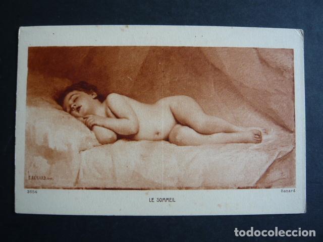 Postales: NI&Ntilde;O DORMIDO POSTAL HACIA 1910 - Foto 1