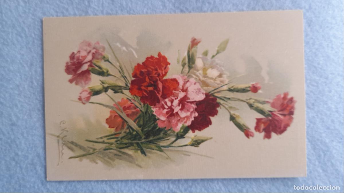 Postales: Lote de 4 Postales antiguas. Tem&aacute;tica de Flores. - Foto 6