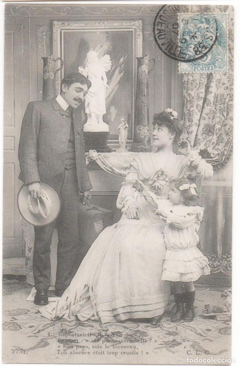 Postales: Postal francesa principios del XX-circulada- - Foto 1
