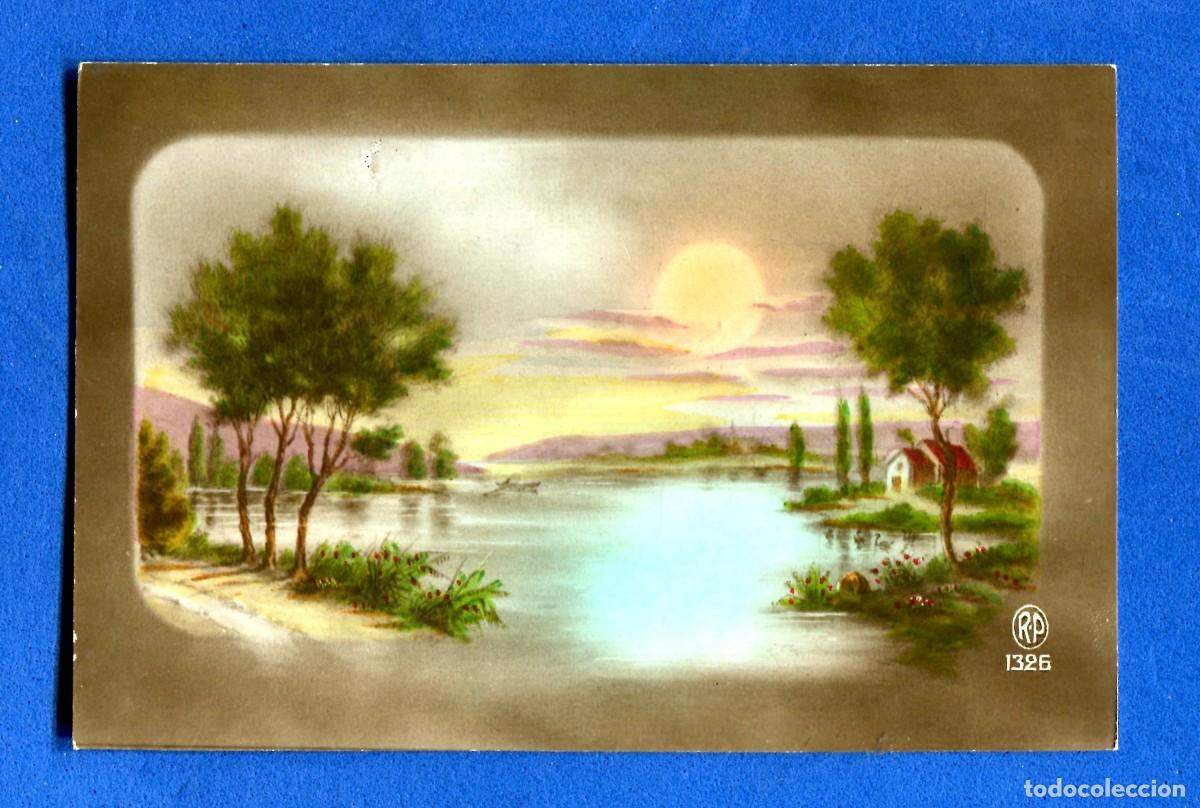Postkarten: POSTAL ESCRITA PERO NO CIRCULADA PAISAJE ROMANTICO