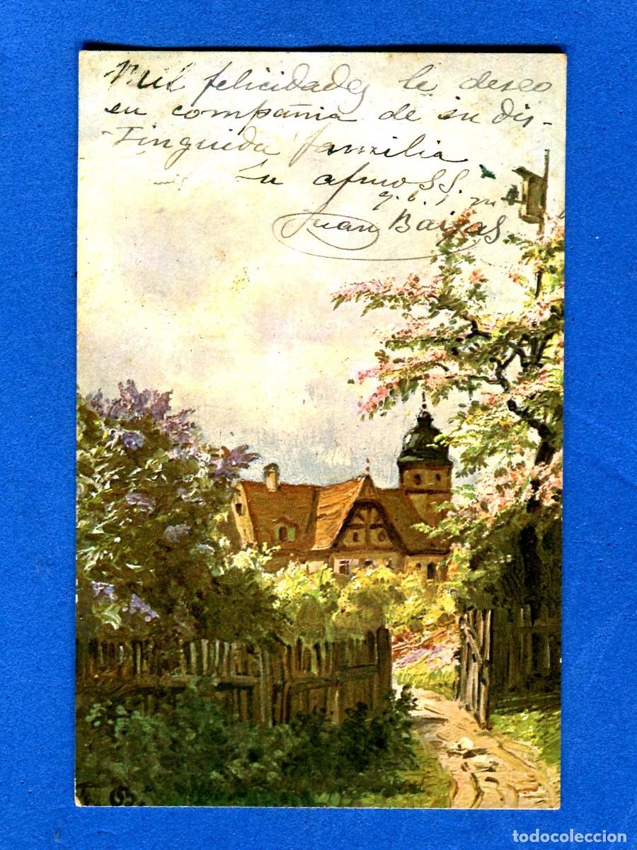 Postkarten: POSTAL CIRCULADA PAISAJE ROMANTICO