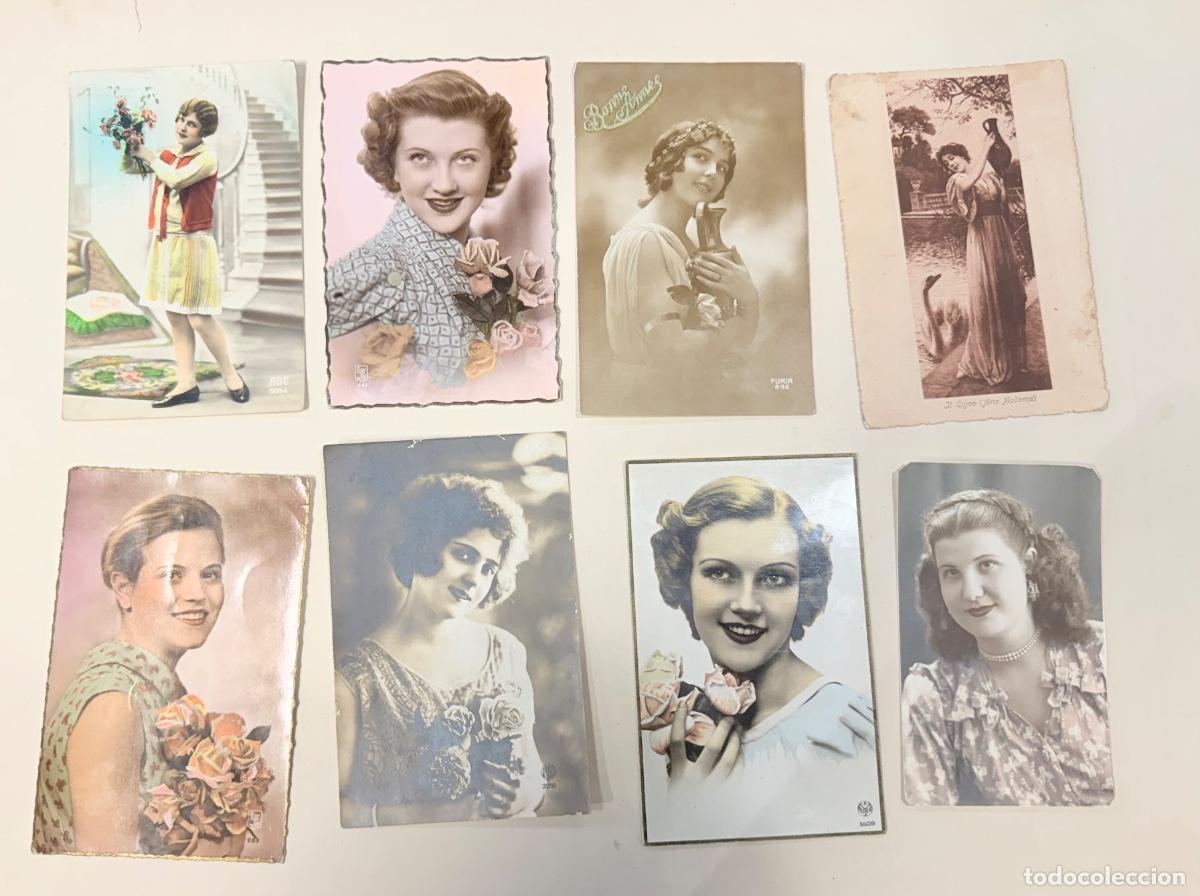 Postales: 8 postales mujeres a&ntilde;os 40/50