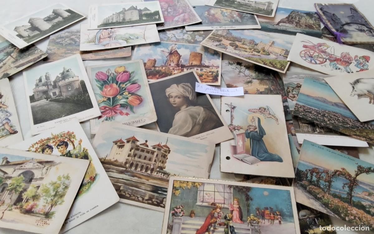 Cartoline: LOTE DE 35 POSTALES ANTIGUAS MODERNISTAS , UNA CON CARTA INCLUIDA , MUY BONITAS