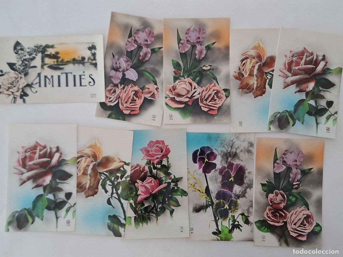 Postales: LOTE 10 POSTALES TEMA FLORES RV 2864