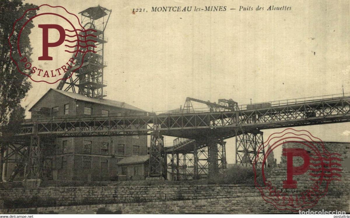 Postales: CLICHE RARE MONTCEAU LES MINES ...PUITS DES ALOUETTES METIER MINING MINA MINE