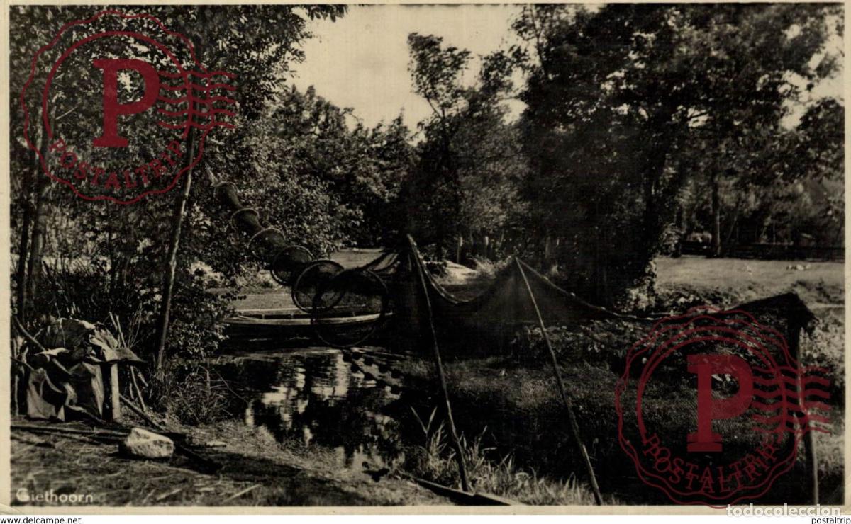 Postales: RPPC GIETHOORN HOTEL HOLLAND VENETIE II HOTEL CAFE RESTAURANT VISSERS FISHING PECHE PECHEUR