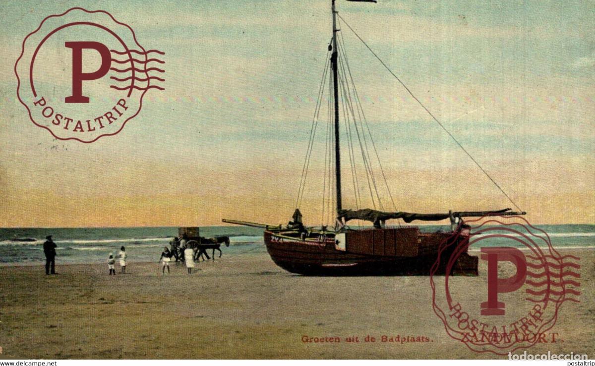 Postales: GROETEN UIT ZANDVOORT SCHELPENVISSCHERS SCHELPENVISSCHER VISSERS FISHING PECHE PECHEUR