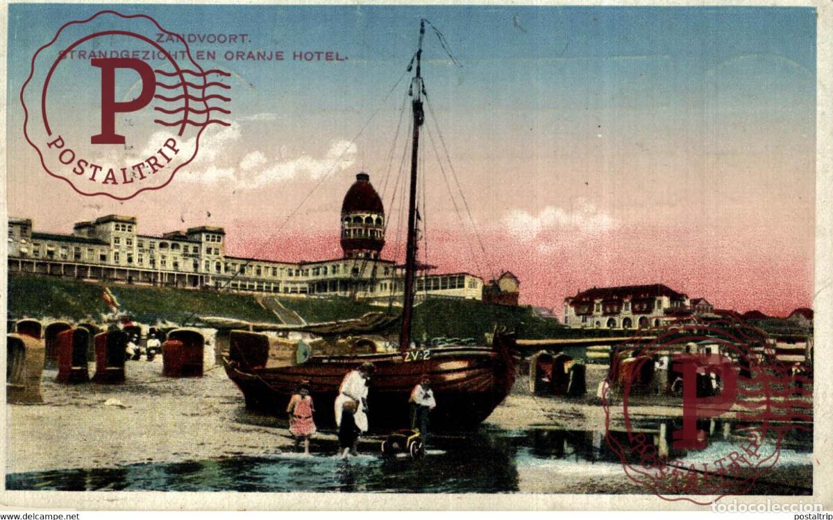 Postales: ZANDVOORT STRANDGEZICHT EN ORANJE HOTEL VISSERS FISHING PECHE PECHEUR