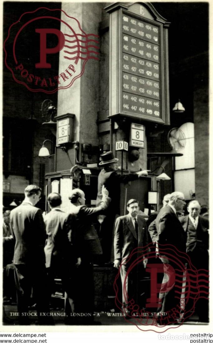 Postkarten: THE STOCK EXCHANGE LONDON. A WAITER AT HIS STAND