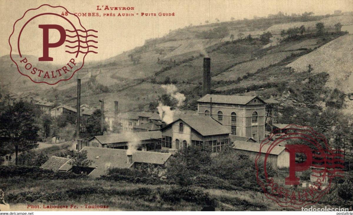 Postales: COMBES pr&egrave;s AUBIN - Puits guid&eacute; MINE MINEURS M&eacute;tiers PROFESSIONS