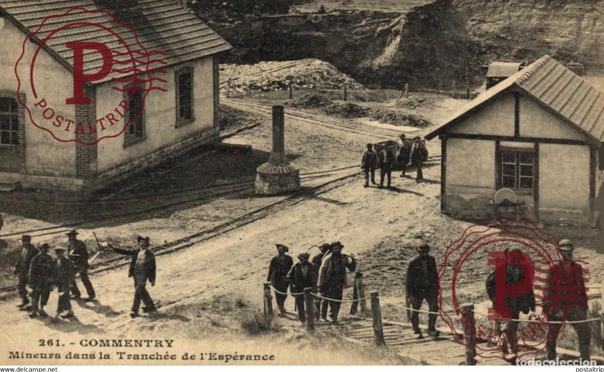 Postales: COMMENTRY - Mineurs dans la Tranch&eacute;e de lEsp&eacute;rance 03 ALLIER MINE MINEURS M&eacute;tiers PROFESSIONS