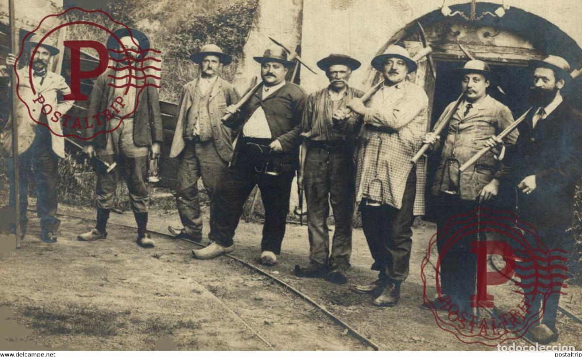 Postales: CARTE PHOTO RPPC FRANCE MINE MINEURS M&eacute;tiers PROFESSIONS