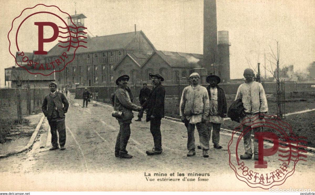 Postales: 59 NORD la mine & les mineurs vue ext&eacute;rieure dune fosse &eacute;dit. breger billy-montigny DOUAI MINE M
