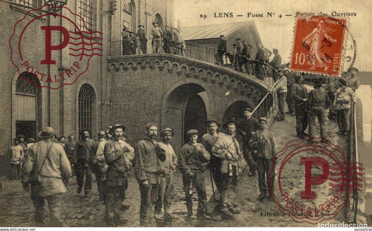 Postales: 62 - Lens - Fosse N&deg;4 - Entr&eacute;e des ouvriers - Editeur: Delattre N&deg;29