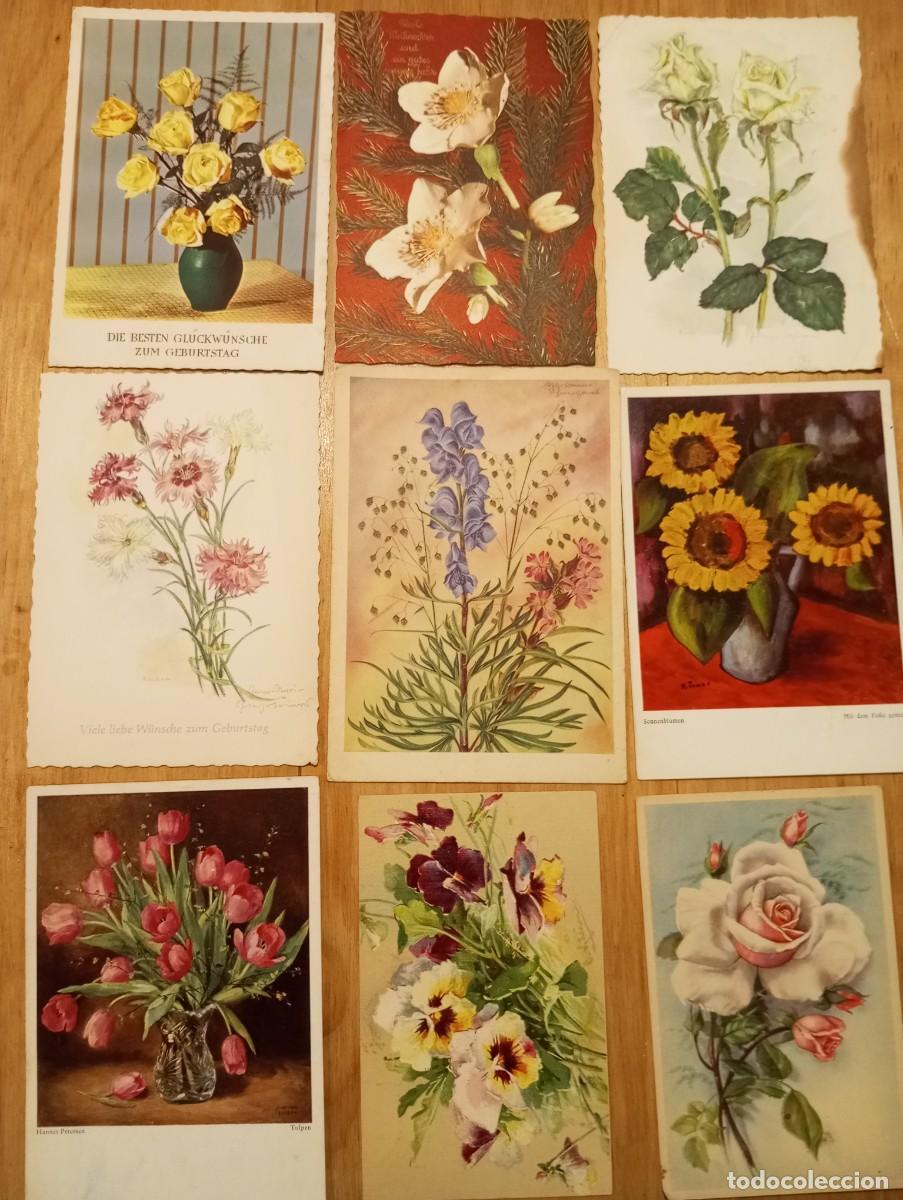 Postales: LOTE DE 9 POSTALES ALEMANAS ANTIGUAS DE FLORES. CIRCULADAS