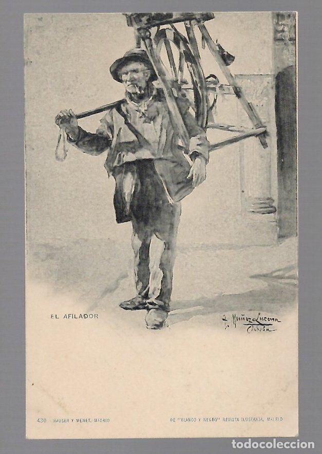 Postales: TARJETA POSTAL EL AFILADOR N&ordm; 430 HAUSER Y MENET DE BLANCO Y NEGRO